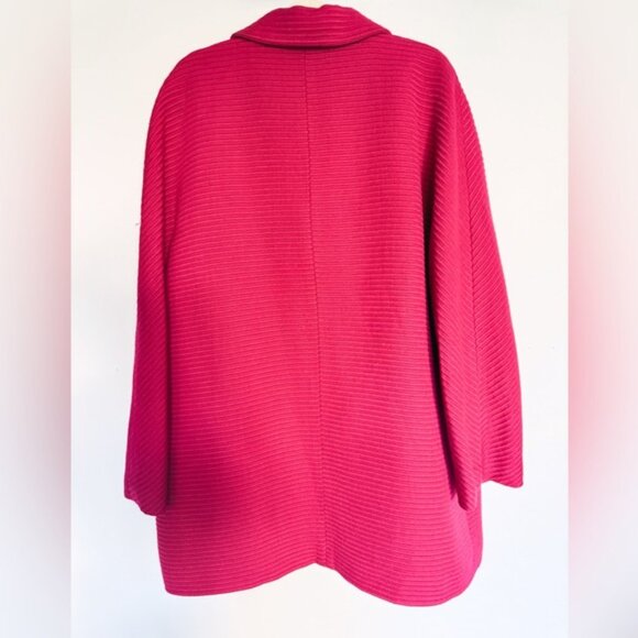 Talbots Women's Vibrant Pink Pea Coat - Picture 2 of 7